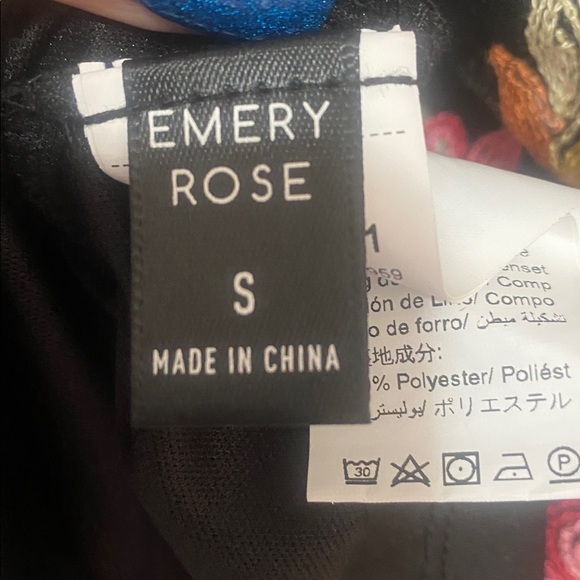 Emery Rose Floral Embroidered Multi-color Top Blouse 3/4 Sleeve Small Vintage - Picture 11 of 14